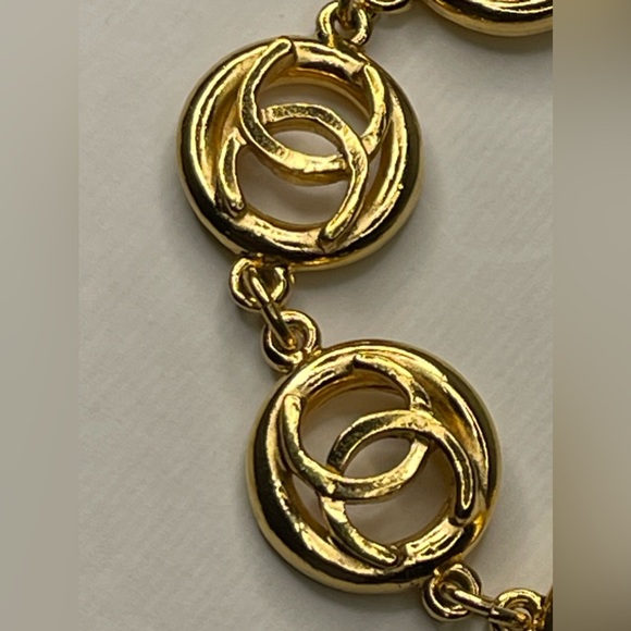CHANEL CC Logo Gold Tone Bracelet - Picture 3 of 11